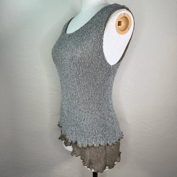 Tanami Layered Open Weave Knit Stretchy Sleeveless Pullover Tank Top EUC O/S - Picture 11 of 16